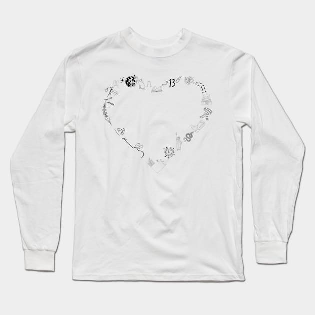 Heart shaped Swiftie inspired design Long Sleeve T-Shirt by kuallidesigns